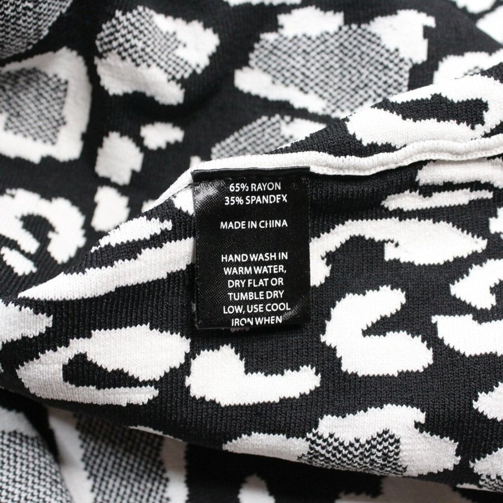 Ohne Titel Medium Snow Leopard Animal Print Skater Flare Textured Pull On Skirt - Picture 6 of 6